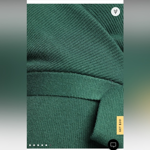 Lulu’s Fall into Fashion Dark Green Dolman Sleeve Sweater Midi Dress XS - Picture 5 of 6